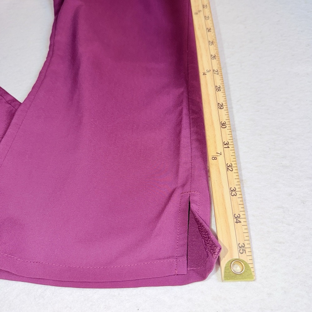Cherokee Womens XL Petite Scrub Pants Wine Burgundy Cargo Straight Leg Stretch - Picture 5 of 13